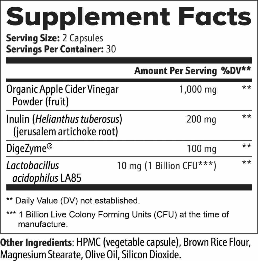 Gut Harmony Supplement Facts