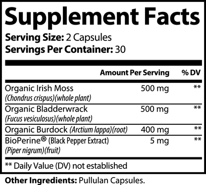 Irish Sea Moss Supplement Facts